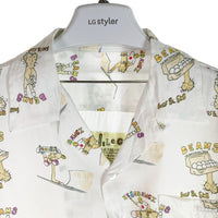 BEAMS SSZ ×HESHDAWGZ エスエスジィー 18SS 総柄 半袖 レーヨンシャツ ホワイト sizeL 瑞穂店