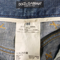 DOLCE&GABBANA ドルチェ&ガッバーナ ダメージ加工 デニムパンツ ジーンズ レザーパッチ ZDP72 801N Size 44 福生店