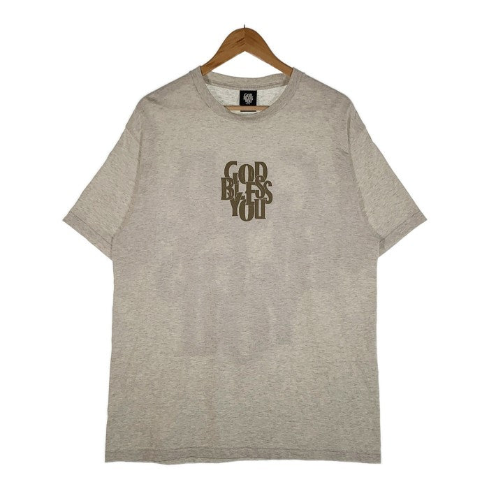 GOD BLESS YOU ゴッドブレスユー プリントTシャツ 杢グレー Size XL