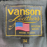 VANSON バンソン スタジャン レザージャケット RPJ TEAM JACKET ライダースジャケット 本革 USモデル ブラック×レッド size34 瑞穂店