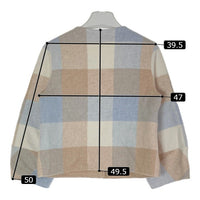 M'S GRACY エムズグレイシー リバーシブルチェック ショートジャケット&チェック x 無地リバーシブルラップスカート CR-117622 ベージュ×ブルー×ホワイト size36 瑞穂店