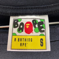 A BATHING APE アベイシングエイプ フロントプリント ロンT ブラック sizeS 瑞穂店