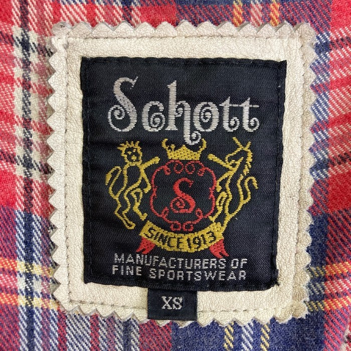 Schott クラシック・レーサージャケット　ホワイト schott（ショット）の「Schott/ショット/SHEEP CLASSIC RACER