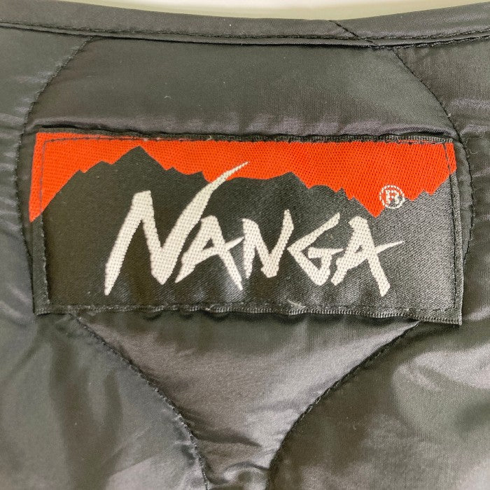 NANGA ナンガ オレンジ別注 キルト ダウンカーディガン ブラック sizeS 瑞穂店