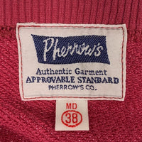 Pherrow's フェローズ 23AW SANTA FE NM、 カレッジプリント スウェットトレーナー ラグランスリーブ バーガンディー Size 38 福生店