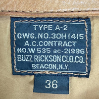 BUZZ RICKSON’S バズリックソンズ 30H1415 HORSEHIDE A-2 赤リブ レザージャケット size36 瑞穂店