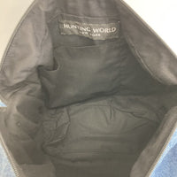 HUNTING WORLD ハンティングワールド デニム ショルダーバッグ インディゴ×ブラウン 瑞穂店