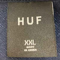 HUF ハフ PF00264 ESSENTIALS DOMESTIC CREW エッセンシャルズドメスティッククルー スウェットト レーナー ロゴ プリント ネイビー sizeXXL 瑞穂店