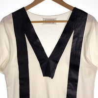 Martin Margiela マルタンマルジェラ M字ラバーコーティング Vネックカットソー 半袖 ホワイト Size 46 福生店