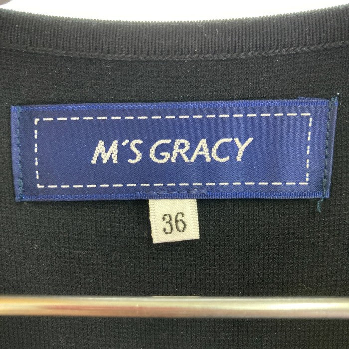 M'S GRACY エムズグレイシー ワンピース カメリア フラワーモチーフ ブラック size36 瑞穂店