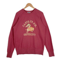 Pherrow's フェローズ 23AW SANTA FE NM、 カレッジプリント スウェットトレーナー ラグランスリーブ バーガンディー Size 38 福生店