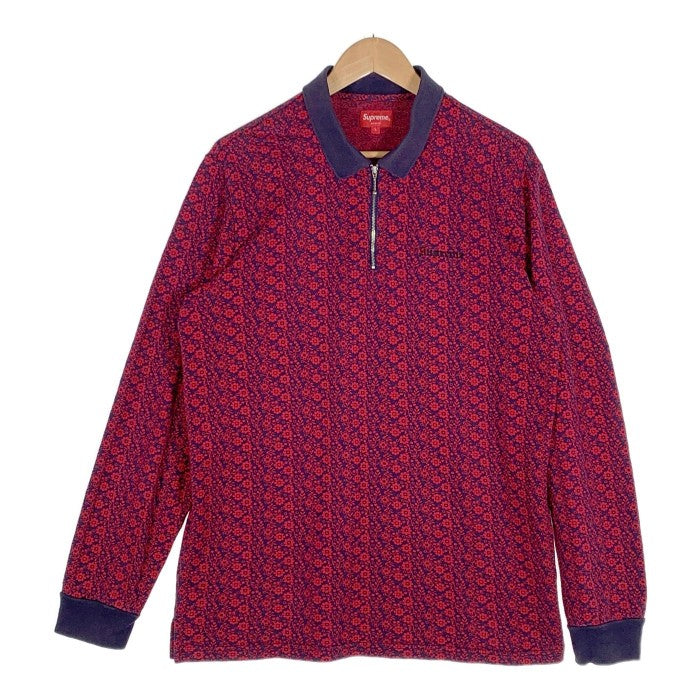 SUPREME シュプリーム 18AW Floral Jacquard Zip L/S Polo フローラル