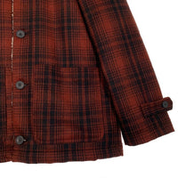 Nudie Jeans ヌーディージーンズ Mangan Lumber Jacket チェック ウール 裏ボアジャケット レッド 160692 Size M 福生店