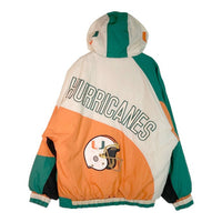 MIAMI HURRICANES マイアミハリケーンズ 中綿 ナイロンジャケット ホワイト×グリーン×オレンジ sizeL 瑞穂店
