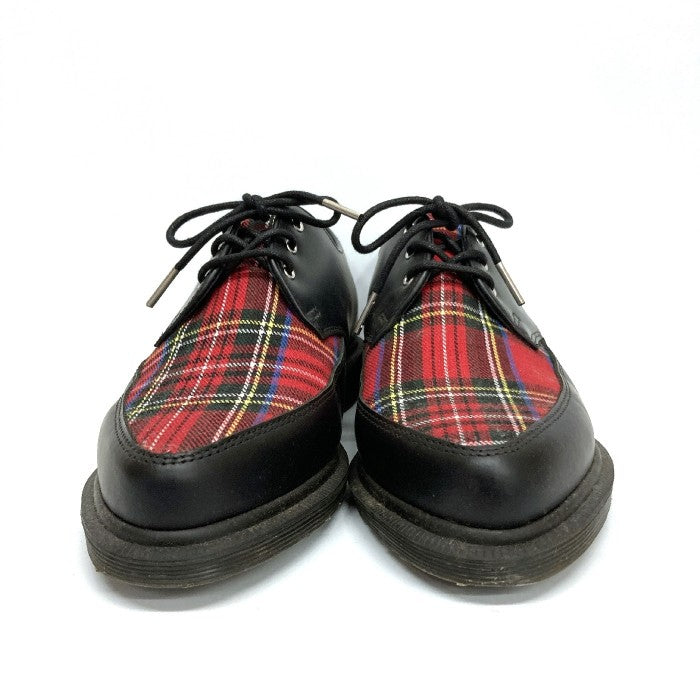 DR.MARTENS ドクターマーチン WILLIS チェック切り替え 3ホールシューズ ブラック×レッド sizeUK7 瑞穂店