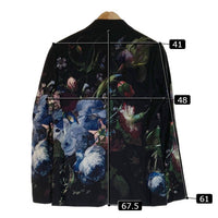 LAD MUSICIAN ラッドミュージシャン 1B JACKET WOOL GABARDINE INKJET (FLOWER) 2019AW 2219-311 花柄 ジャケット GABARDINE INKJET FLOWER SLACKS 2219-570 セットアップ ブラック size42 瑞穂店