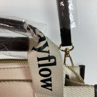 Bayflow ベイフロー タグ付き ロゴテープスクエアトート アイボリー×ブラウン 瑞穂店