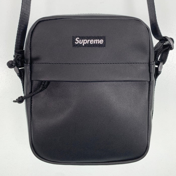 SUPREME シュプリーム 23AW Leather Shoulder Bag レザーショルダーバッグ ブラック 福生店