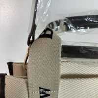 Bayflow ベイフロー タグ付き ロゴテープスクエアトート アイボリー×ブラウン 瑞穂店