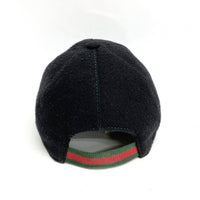 GUCCI グッチ GGロゴ刺繍 シェリーライン ウール ベースボール キャップ ブラック sizeS 瑞穂店