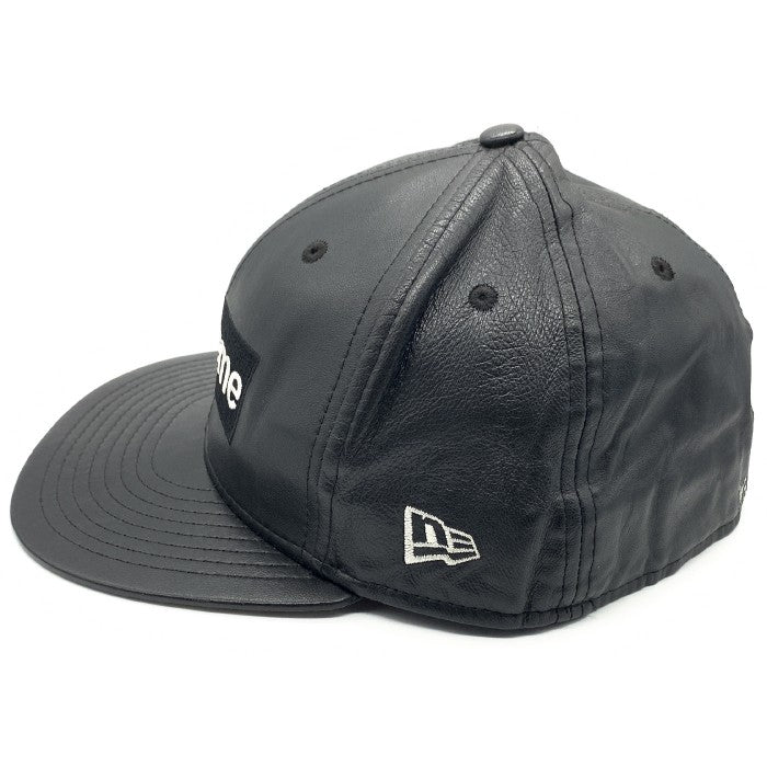 SUPREME シュプリーム 15AW New Era ニューエラ 59FIFTY Leather Box Logo Cap レザー ボックスロゴ  キャップ ブラック Size 7 3/8(58.7cm) 福生店