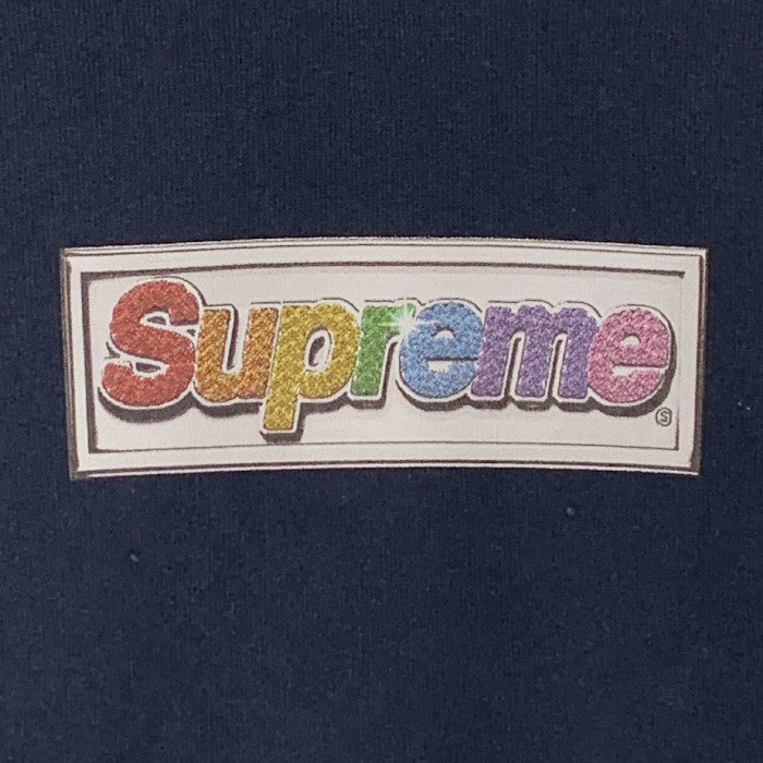 supreme boxlogo パーカー　ネイビー　Lサイズ　スウェット