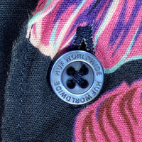 HUF ハフ オープンカラーシャツ 刺繍ビッグロゴ 花柄 ブラック sizeL 瑞穂店