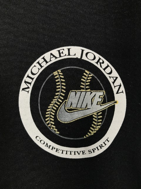 90's NIKE ナイキ 銀タグ MICHAEL JORDAN マイケルジョーダン BASEBALL フォトプリント Tシャツ ブラック Size  M 福生店