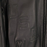 Schott ショット レザー 襟付 シングルライダースジャケット ワッペン ブラック ライニング有 441 BBB Size 40 福生店