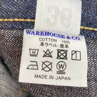 WAREHOUSE ウエアハウス S1003XX (1000XX) DENIM PANTS 1942MODEL 大戦モデル 赤ペンキ デッドストックブルー デニムパンツ インディゴ sizeW36 瑞穂店