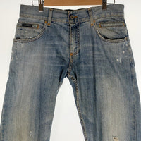 DOLCE&GABBANA ドルチェ&ガッバーナ 17 LOOSE ダメージ加工 デニムパンツ ロゴプレート Size 46 福生店