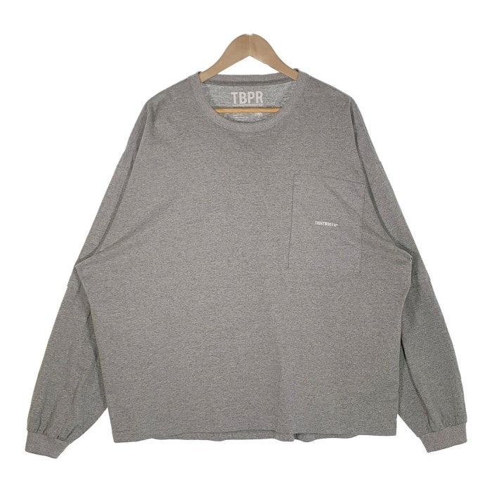 Tシャツ/カットソー(七分/長袖)タイトブース　レイヤード風ロンT グレー　Lサイズ
