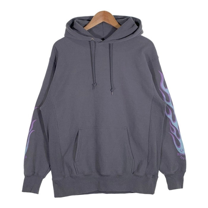 HIDE AND SEEK ハイドアンドシーク Flame Hooded Sweat Shirts フレイムプリント スウェットパーカー ブルー  HC-090622 Size L 福生店