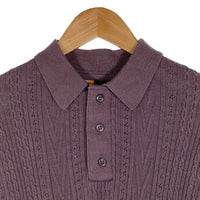 KITH キス ケーブルニット ポロシャツ コットン レーヨン パープル Size S 福生店