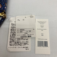 TORY BURCH トリーバーチ ラウンドファスナー 長財布 ボタニカル花柄 ブルー 瑞穂店