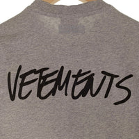 VETEMENTS ヴェトモン 20AW JEANS LOGO T-SHIRT プリントTシャツ グレー UAH21TR619 Size XS 福生店