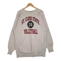 90's Champion チャンピオン リバースウィーブ スウェットクルーネック ST.CLOUD STATE VOLLEYBALL 三段プリント グレー Size XXL 福生店