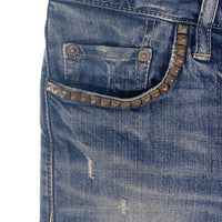 Hysteric Glamour ヒステリックグラマー アンディーウォーホル スタッズデニムパンツ スリム USEDダメージ加工 インディゴ 7AP-0092 Size 30 福生店