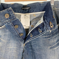 DOLCE&GABBANA ドルチェ&ガッバーナ ダメージ加工 デニムパンツ ジーンズ レザーパッチ ZDP72 801N Size 44 福生店