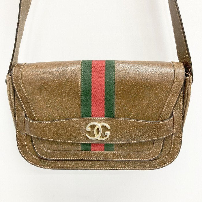 OLD GUCCI オールドグッチ レザー ショルダーバッグ シェリーライン ...