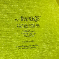 AWAKE アウェイク Tシャツ ロゴ 半袖 蛍光 イエロー sizeL 瑞穂店