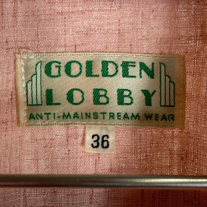 GOLDEN LOBBY ゴールデンロビー オープンカラー 半袖シャツ ピンク size36 瑞穂店