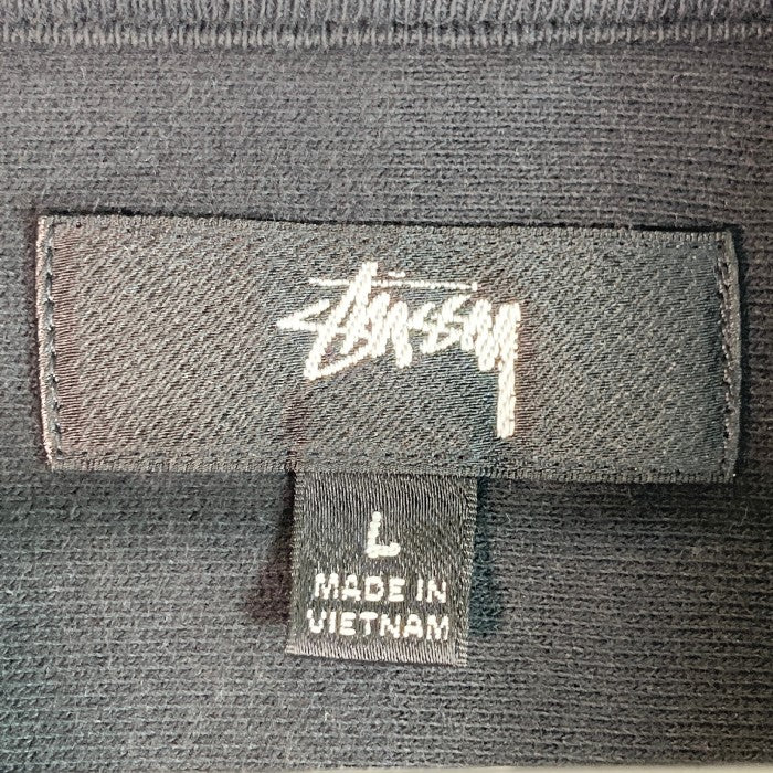 STUSSY ステューシー ハーフジップ スウェット 刺繍ロゴ ワンポイント ブラック sizeL 瑞穂店