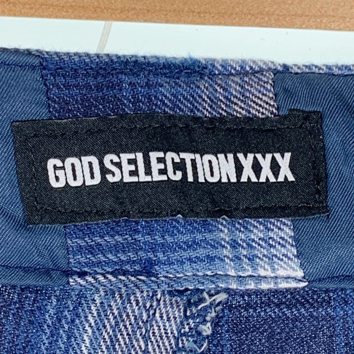GOD SELECTION XXX ゴッドセレクショントリプルエックス チェック フランネルパンツ ブルー Size L 福生店