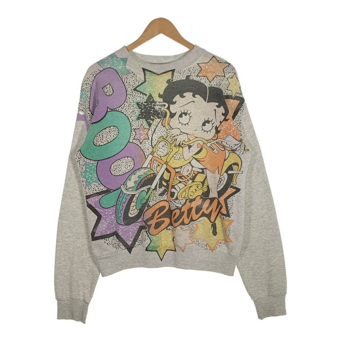 90's USA製 BETTY BOOP ベティブープ スウェットトレーナー グレー Size M 福生店