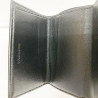 BALENCIAGA バレンシアガ ミニウォレット 三つ折り財布 カーフ 牛革 型押し ブラック 瑞穂店