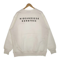 HIDE AND SEEK ハイドアンドシーク 23SS BORN FREE SWEAT SHIRT 刺繡 クルーネックスウェットトレーナー ホワイト HC-010623 Size XL 福生店