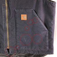 CARHARTT カーハート メキシコ製 ダック地 裏地キルティング ベスト ダークネイビー sizeL 瑞穂店