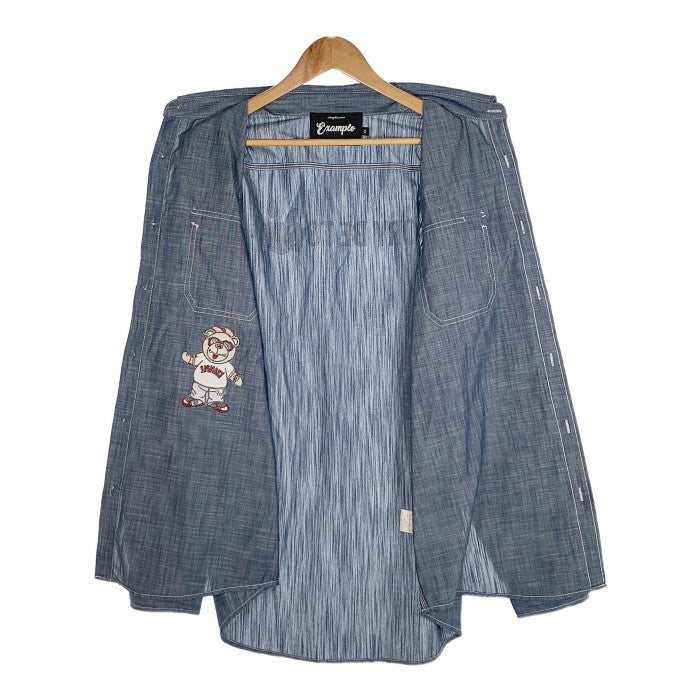 EXAMPLE エグザンプル 22SS BB BEAR CHAMBRAY WORK SHIRT シャンブレー