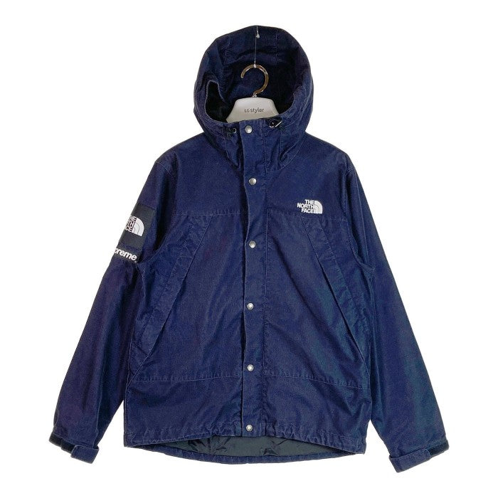 ★シュプリーム×ザノースフェイス NP01250 Corduroy Mountain Shell Jacket コーデュロイ マウンテン シェル ジャケット ネイビー sizeSナイロン100％無し